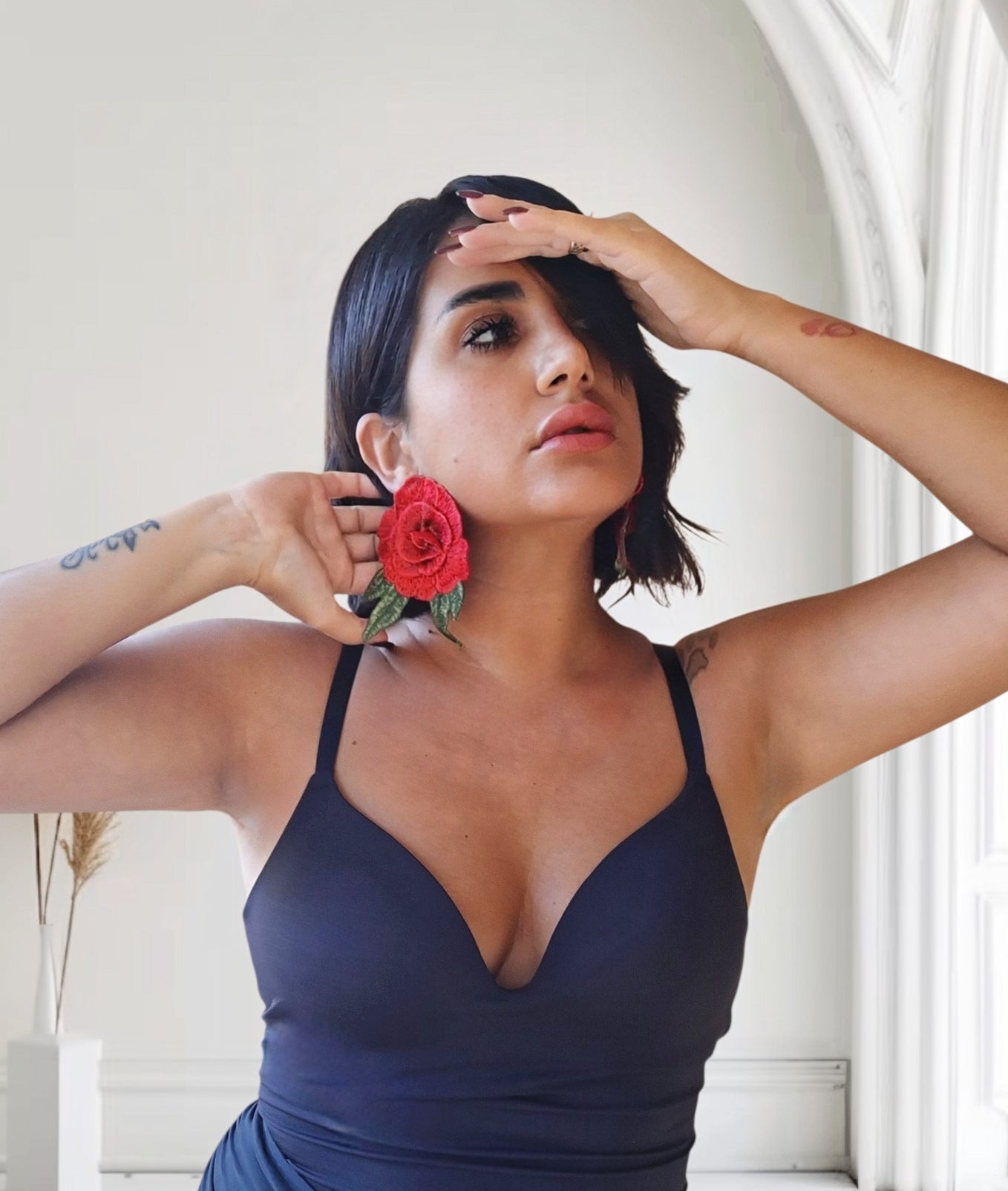 Orecchini Rosa Rossa